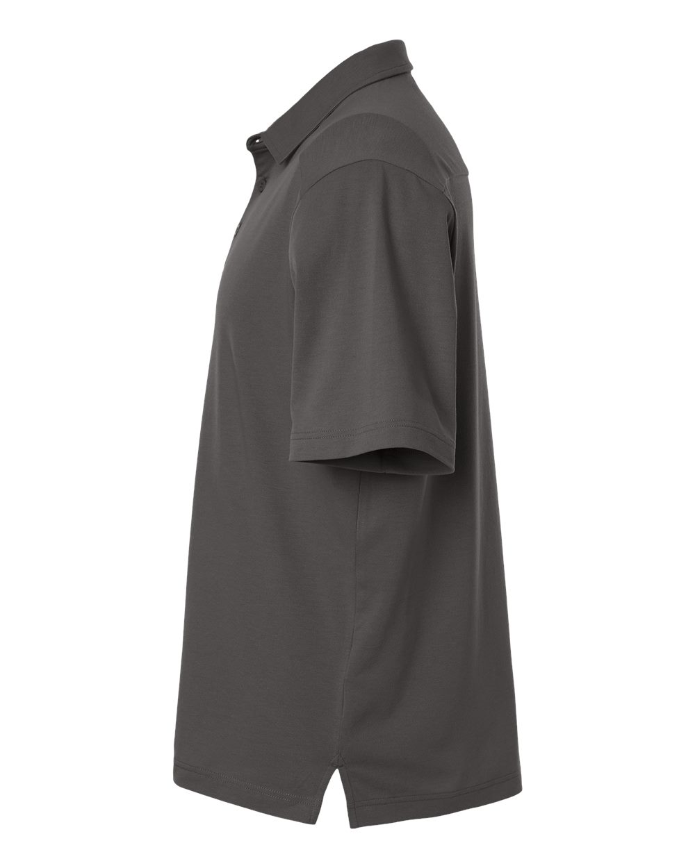 Left View of Graphite Men's Seaton Pebble Textured Polo - DG102 plain