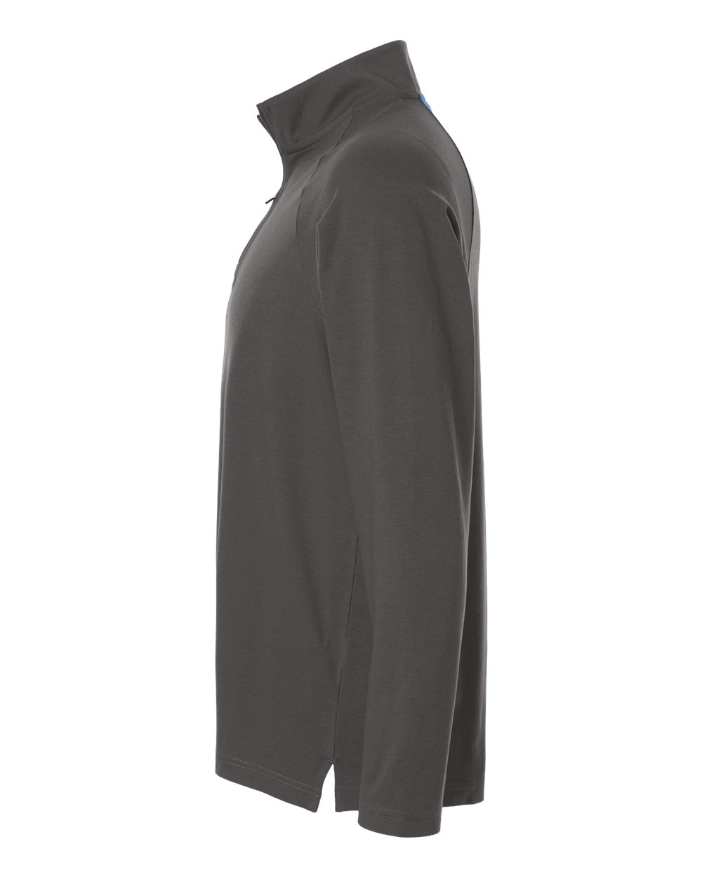 Left View of Graphite Men's Seaton Pebble Textured Quarter-Zip Pullover - DG402 plain