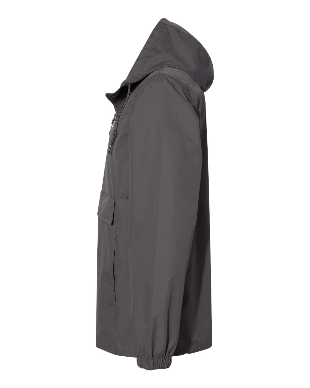 Left View of Graphite Nylon Anorak - EXP94NAW