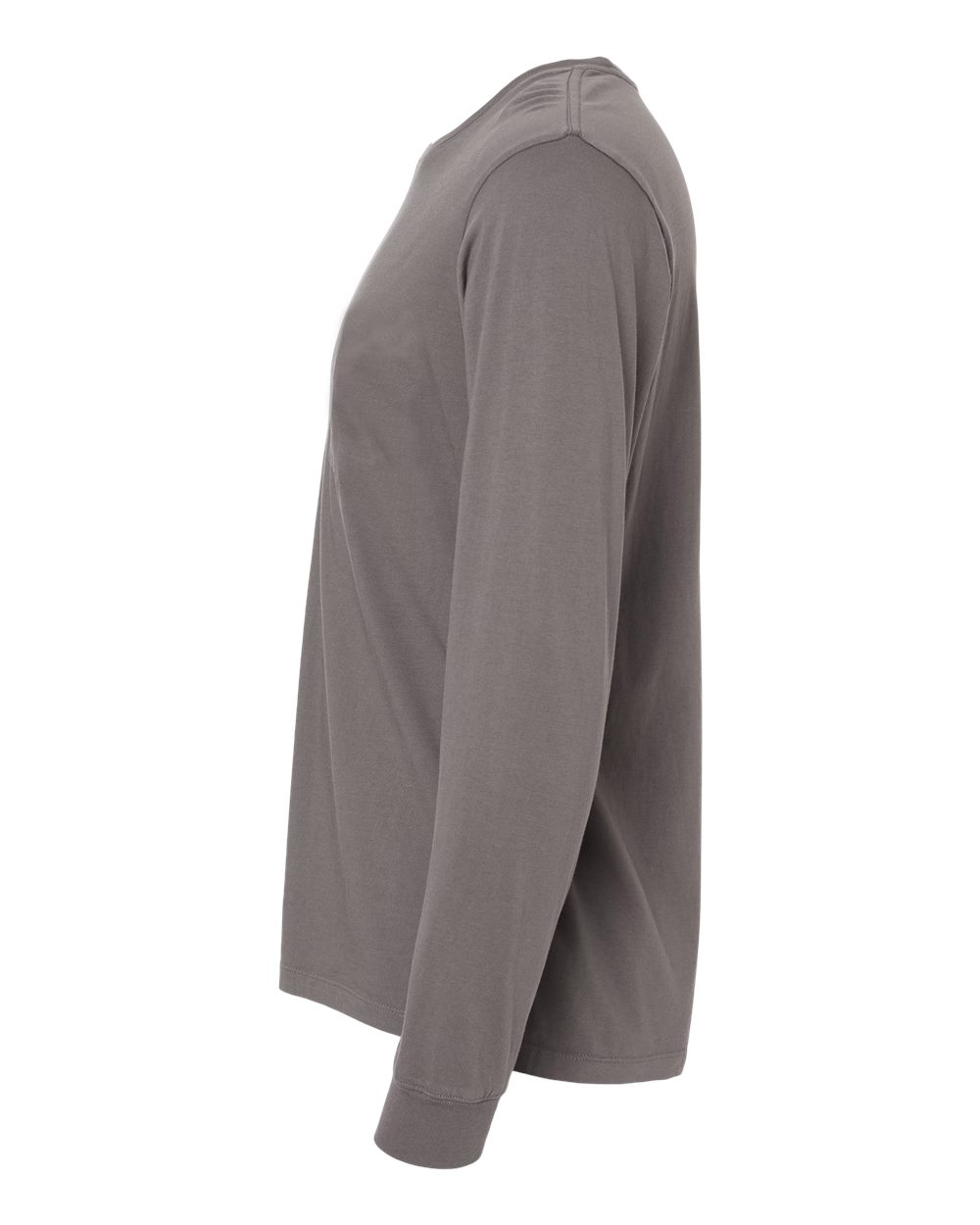 Left View of Graphite Organic Long Sleeve T-Shirt - 420