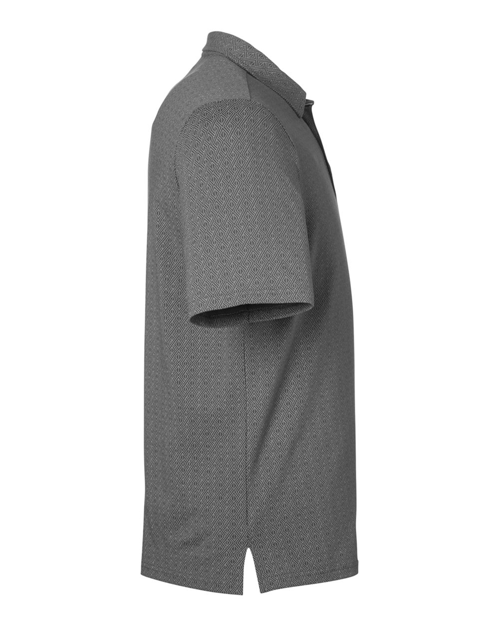 Rear View of Graphite/ Silver Men's Crownlux Performance® Geo Polo - DG101
