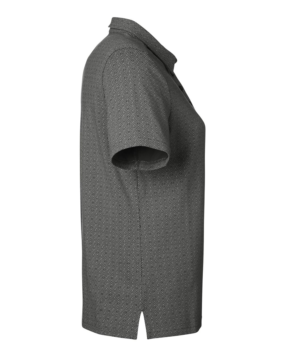 Rear View of Graphite/ Silver Women's Crownlux Performance® Geo Polo - DG101W