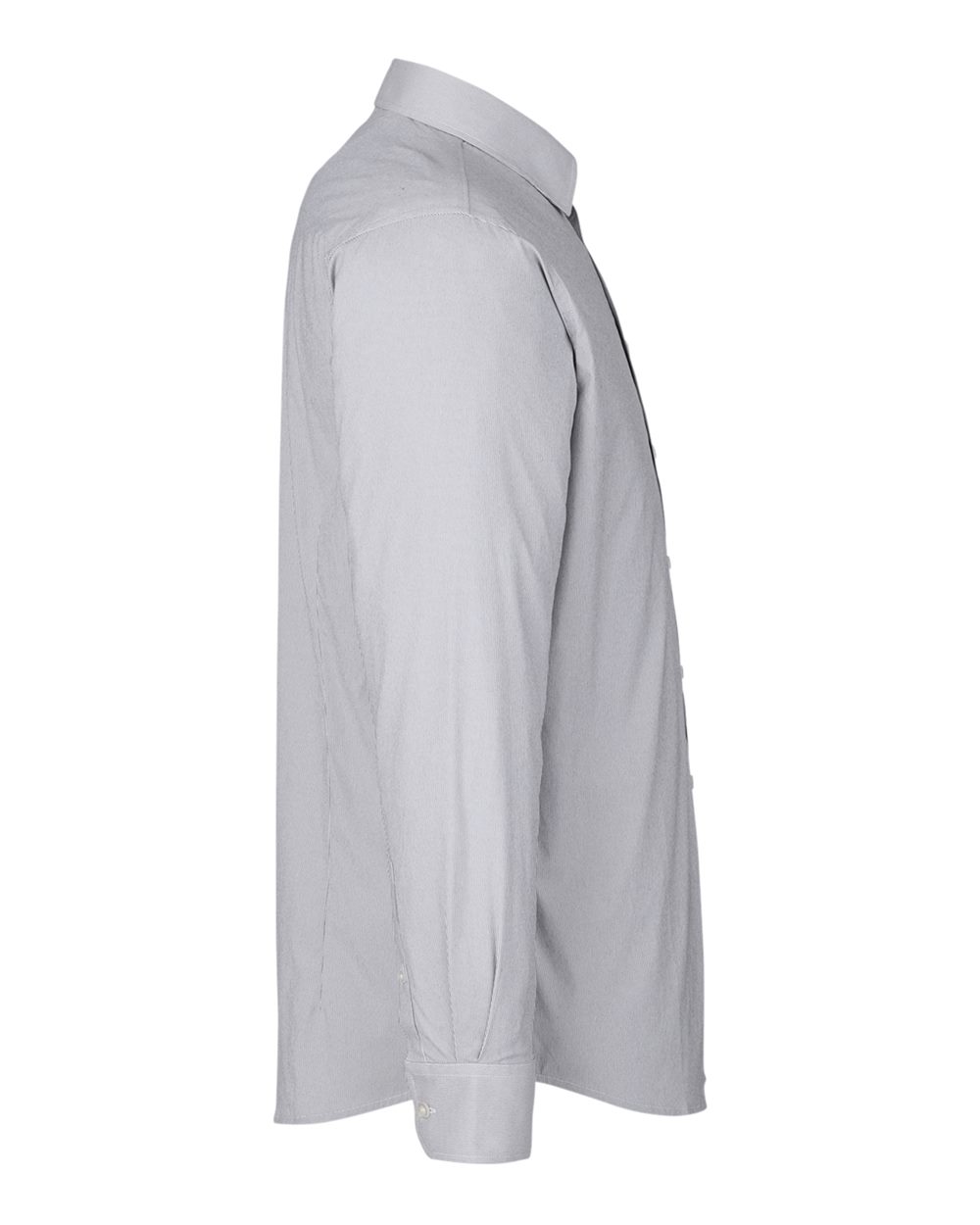 Left View of Graphite/ White Men&#39;s CrownLux Performance® Microstripe Dress Shirt - DG537