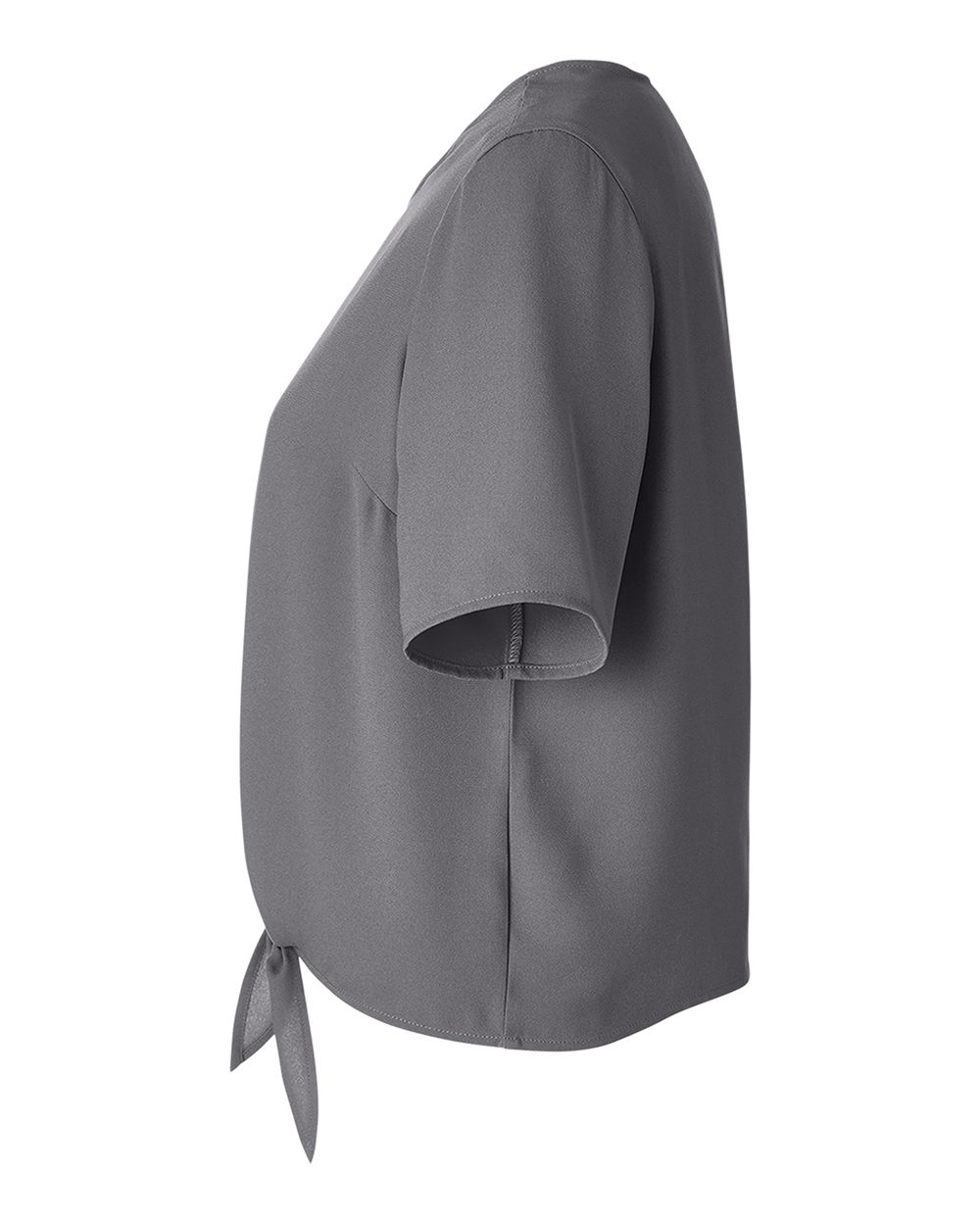 Left View of Graphite Women&#39;s Perfect Fit™ Tie Front Blouse - DP617W