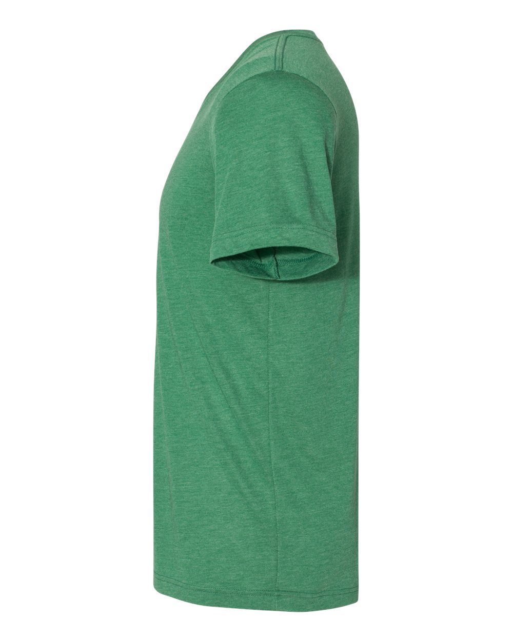 Left View of Grass Green Triblend Triblend V-Neck Short Sleeve Tee - 3415