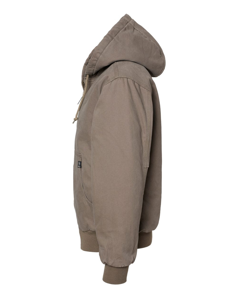 Left View of Gravel Cheyenne Boulder Cloth™ Hooded Jacket with Tricot Quilt Lining Tall Sizes - 5020T plain