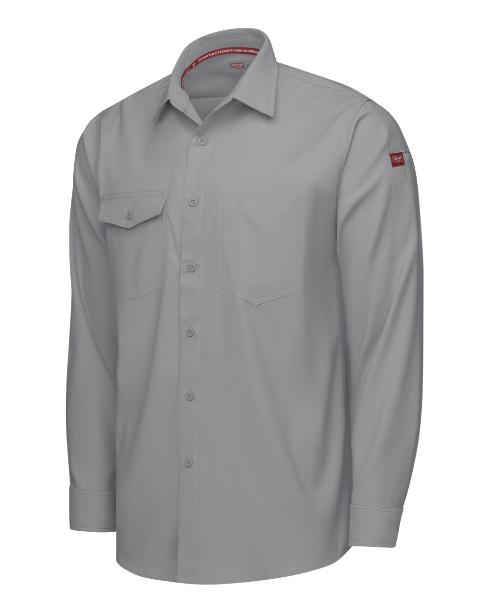 Left View of Gravel Cooling Long Sleeve Work Shirt - Tall Sizes - TSM4T