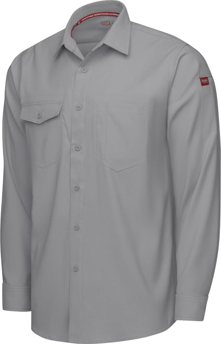 Left View of Gravel Cooling Long Sleeve Work Shirt - TSM4