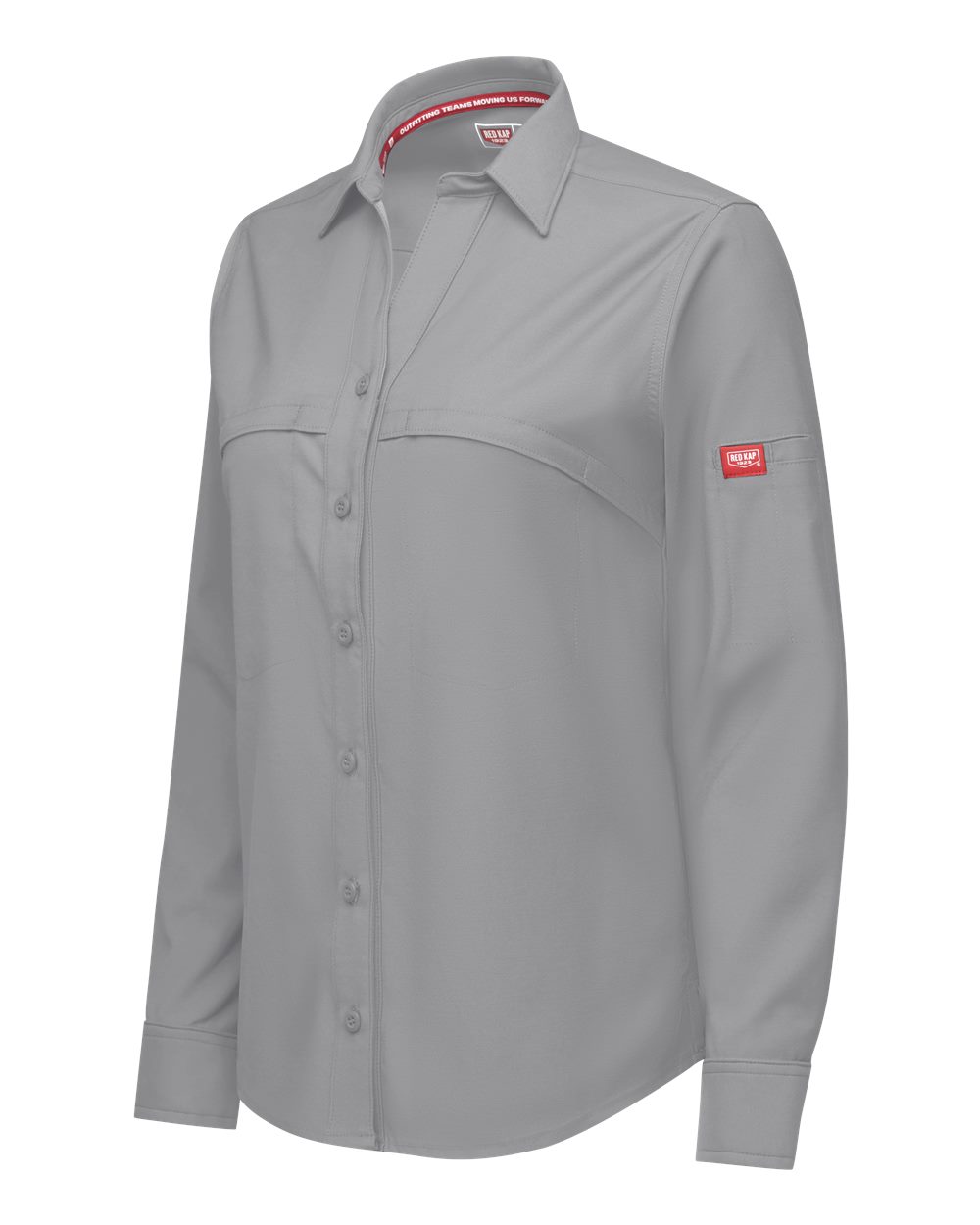 Left View of Gravel Women&#39;s Cooling Long Sleeve Work Shirt - TSW3
