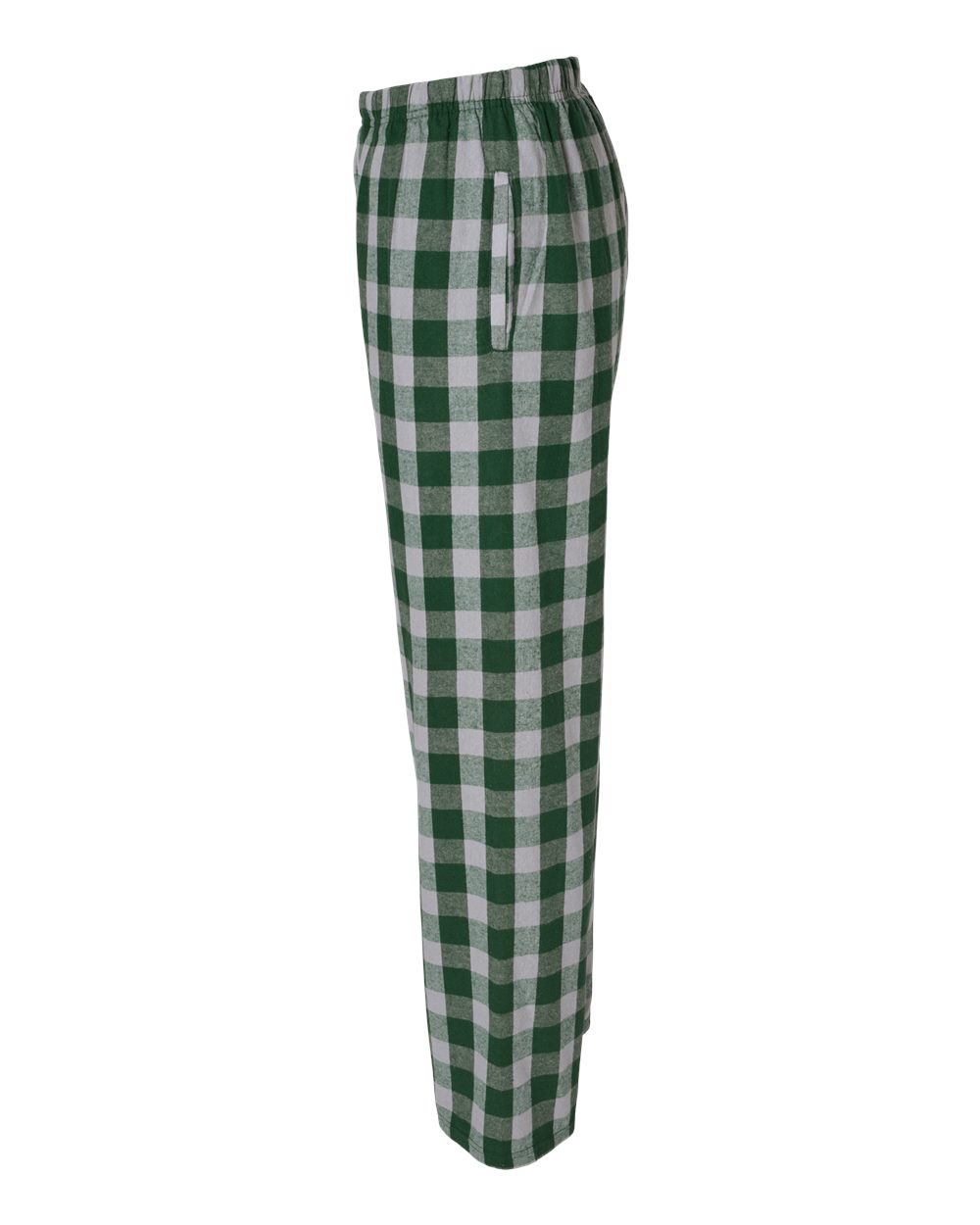 Left View of Green/ Oxford Buffalo Harley Flannel Pants - BM6624