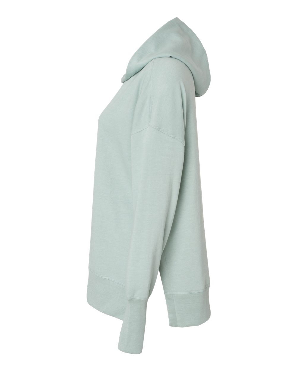 Left View of Greenstone Women&#39;s French Terry Hooded Sweatshirt - W23720