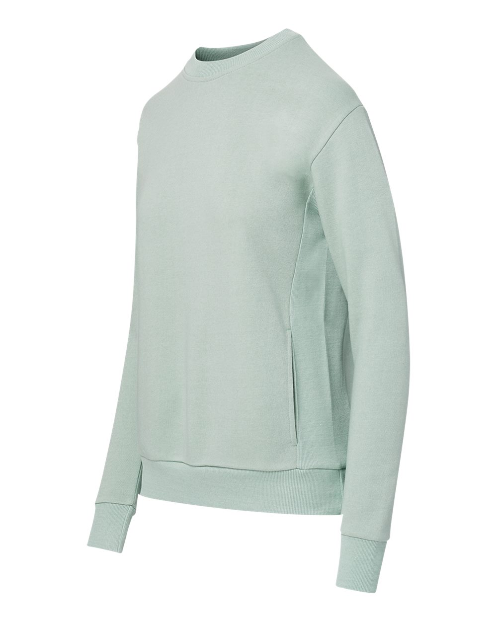 Left View of Greenstone Women&#39;s Raelynn Cloud Fleece Crewneck Sweatshirt - W23140