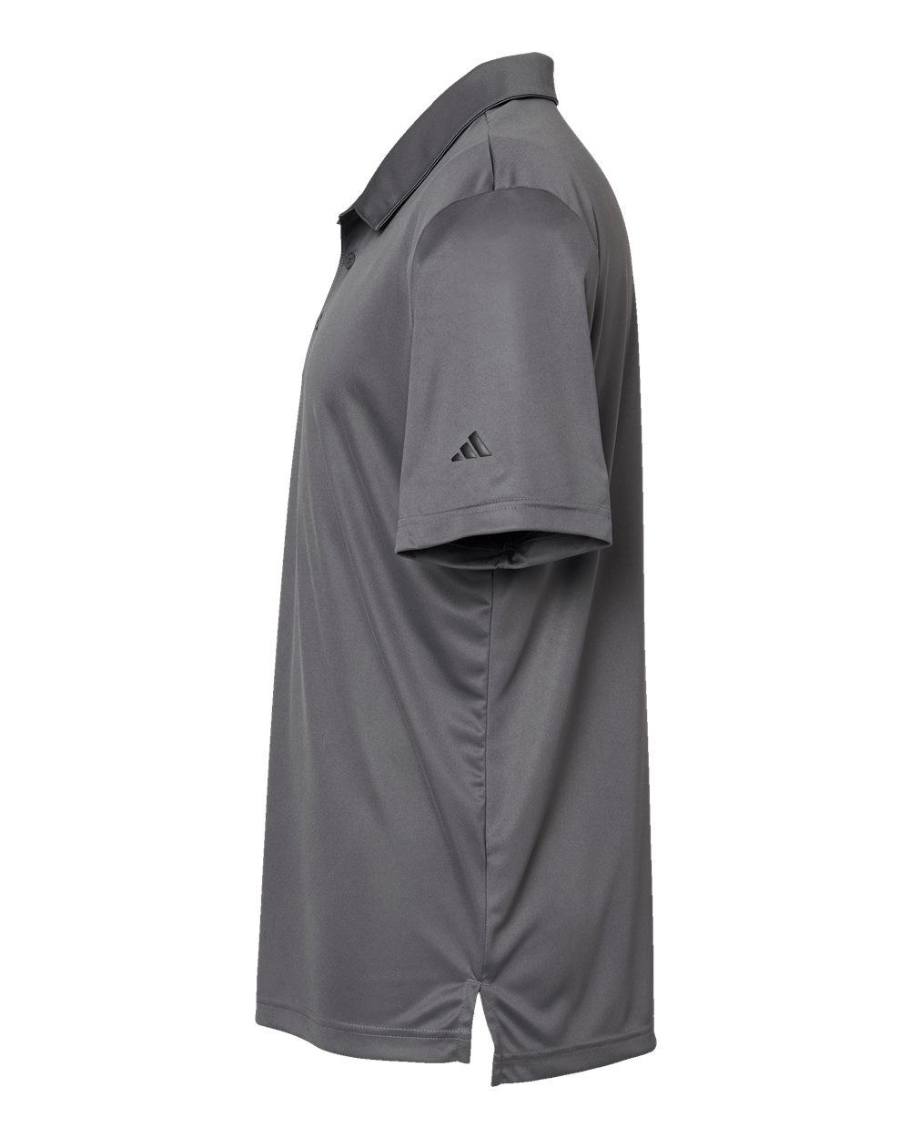 Left View of Grey Five/ Black 3-Stripes Chest Polo - A324