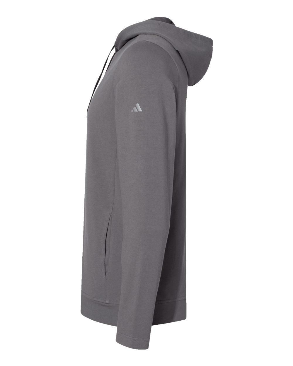 Left View of Grey Five Lightweight Hooded Sweatshirt - A450