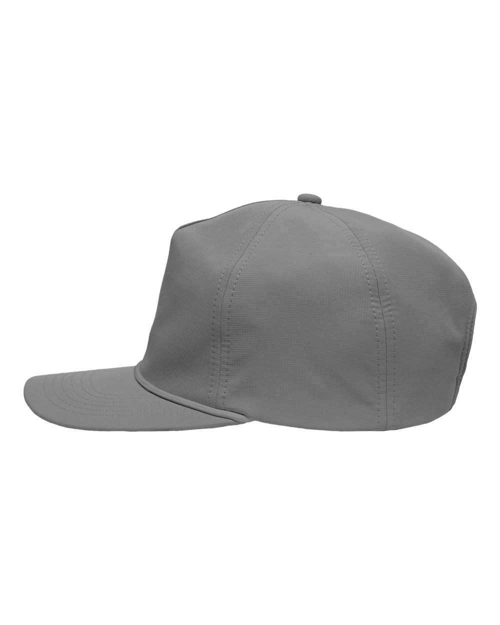Left View of Grey Five-Panel Ripstop Cap - SP1200