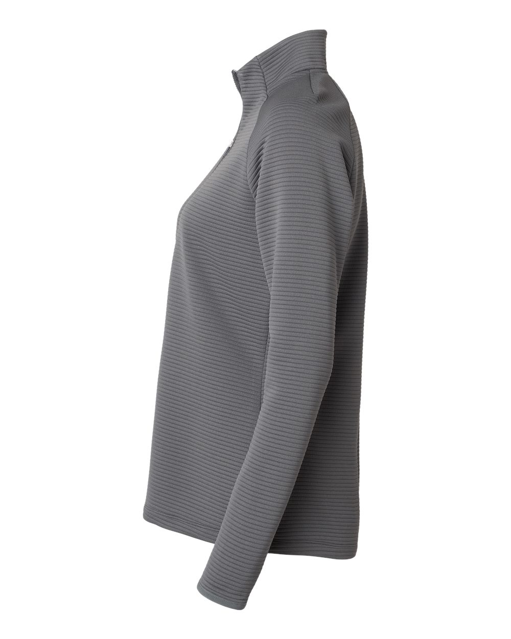 Left View of Grey Five Women&#39;s Spacer Quarter-Zip Pullover - A589