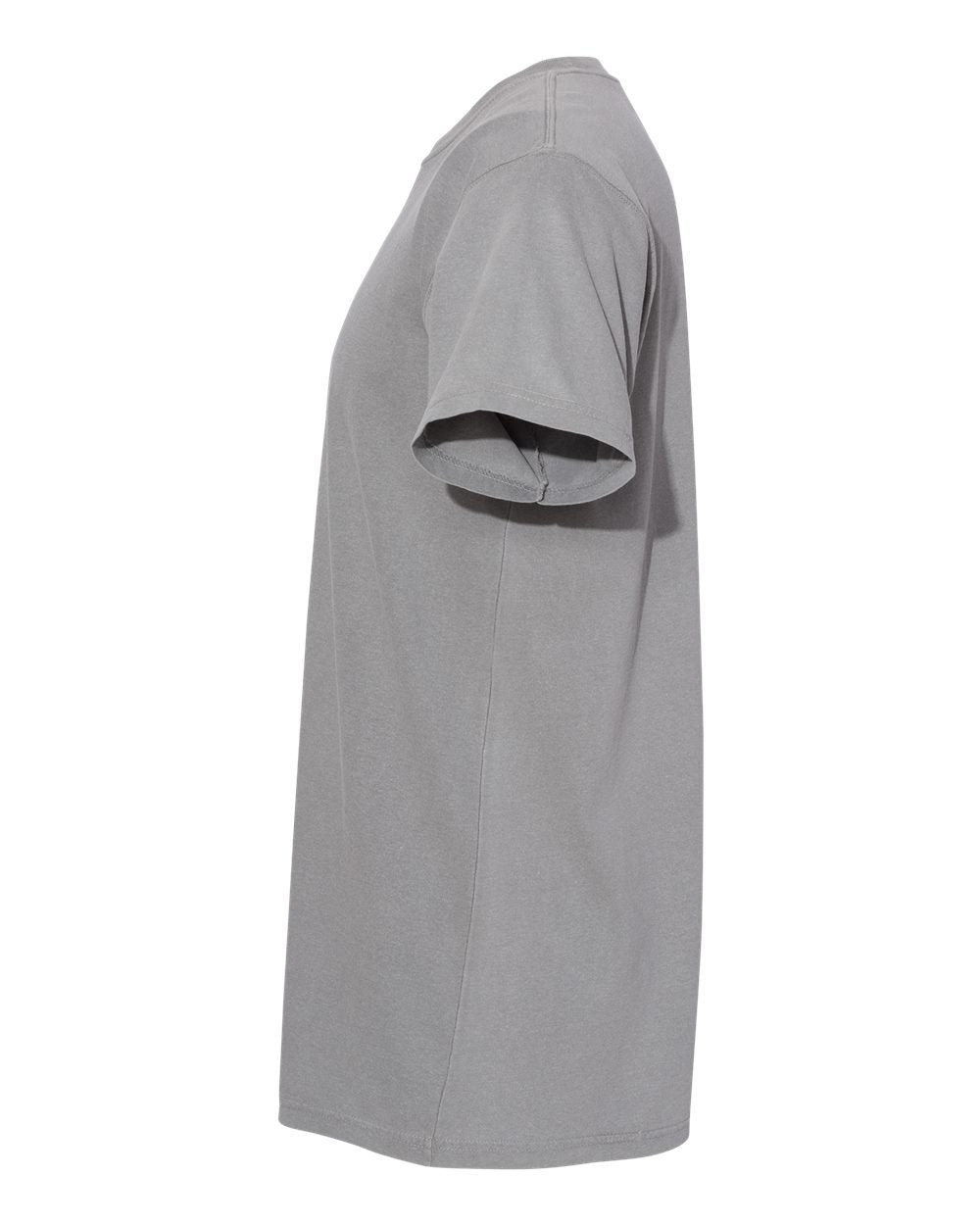 Left View of Grey Garment-Dyed Lightweight T-Shirt - 4017