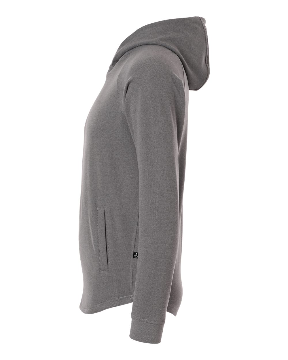 Left View of Grey/ Heather Men's Glasgow Hooded Sweatshirt - SWGH600 plain