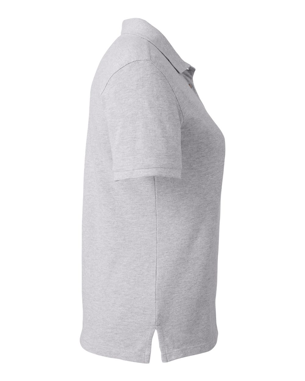 Left View of Grey Heather Women&#39;s Cotton Polo - M200W