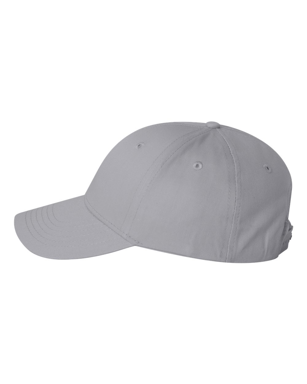 Left View of Grey Lightweight Twill Cap - VC100