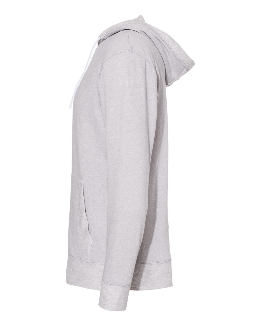 Left View of Grey Melange Harborside Mélange French Terry Hooded Pullover - 6779