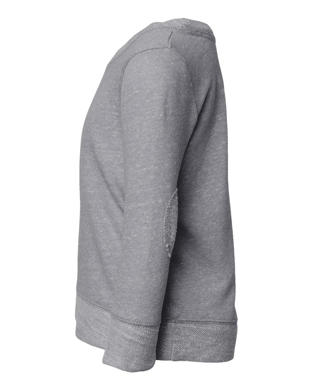 Left View of Grey Melange Toddler Harborside Mélange French Terry Crew - 3379