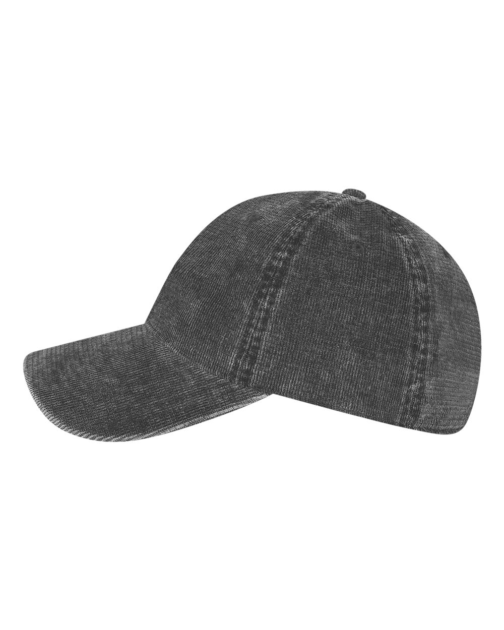 Left View of Grey Salt Wash Corduroy Cap - SALT