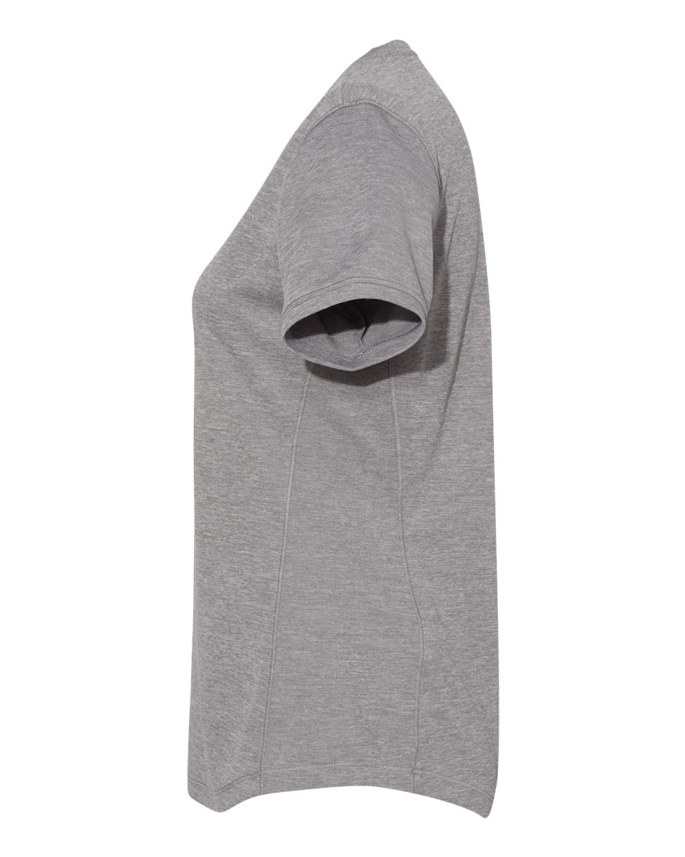 Left View of Grey Three Heather Women&#39;s Sport T-Shirt - A377