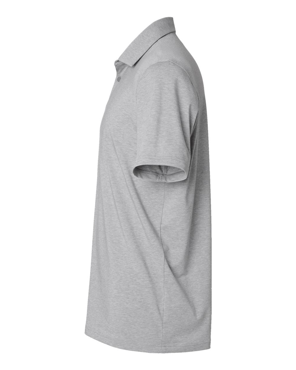 Left View of Grey Three Melange Blend Polo - A590