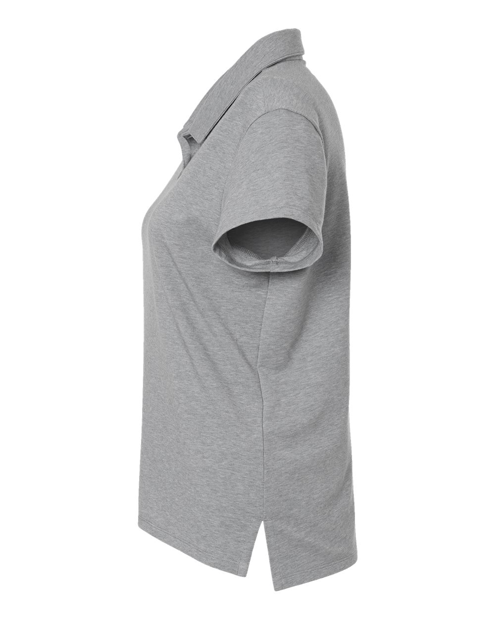 Left View of Grey Three Melange Women&#39;s Blend Polo - A690