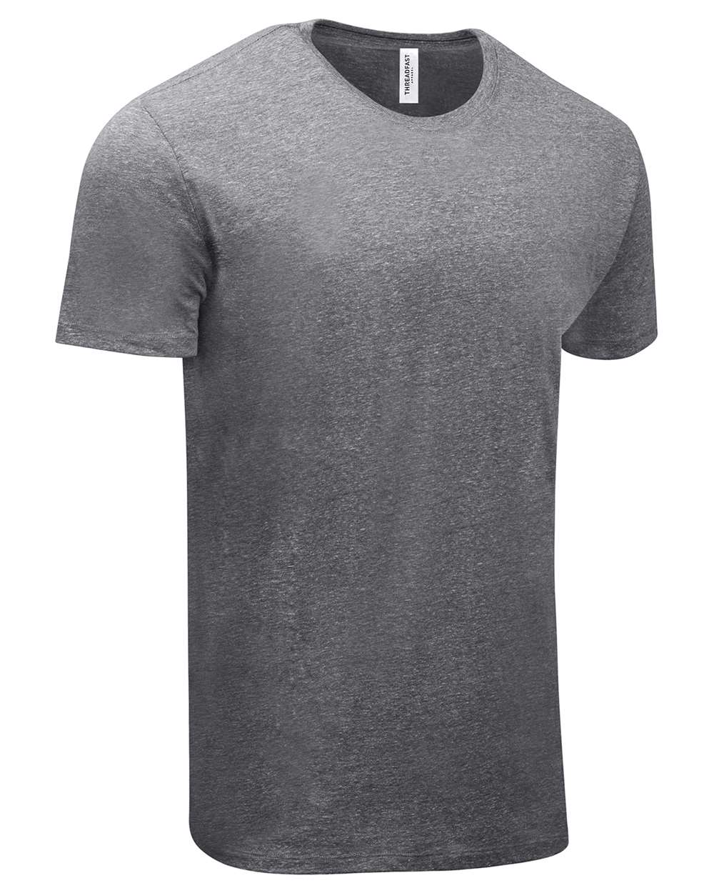 Rear View of Grey Triblend Triblend Short-Sleeve T-Shirt - 102A