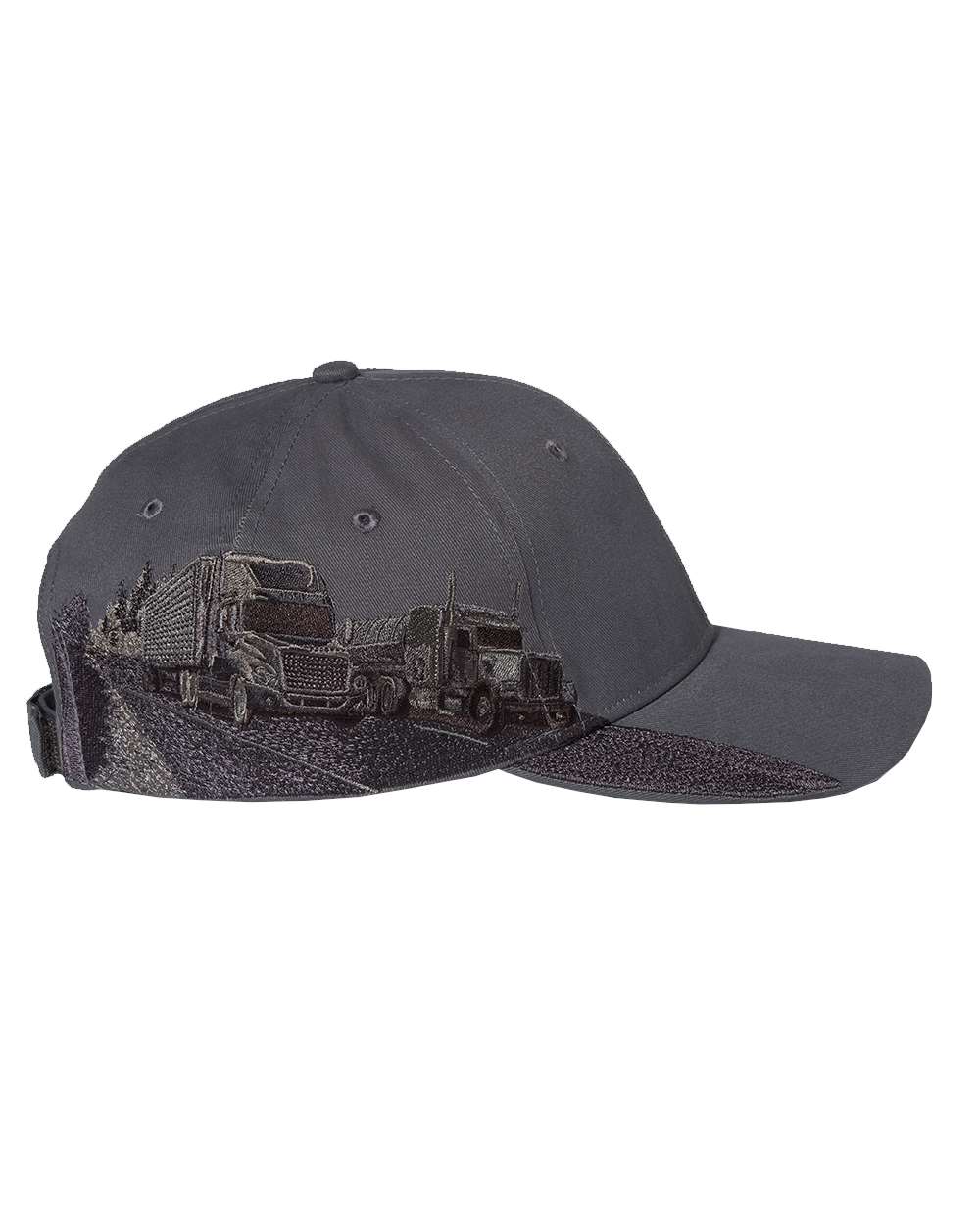 Left View of Grey Trucking Cap - 3350