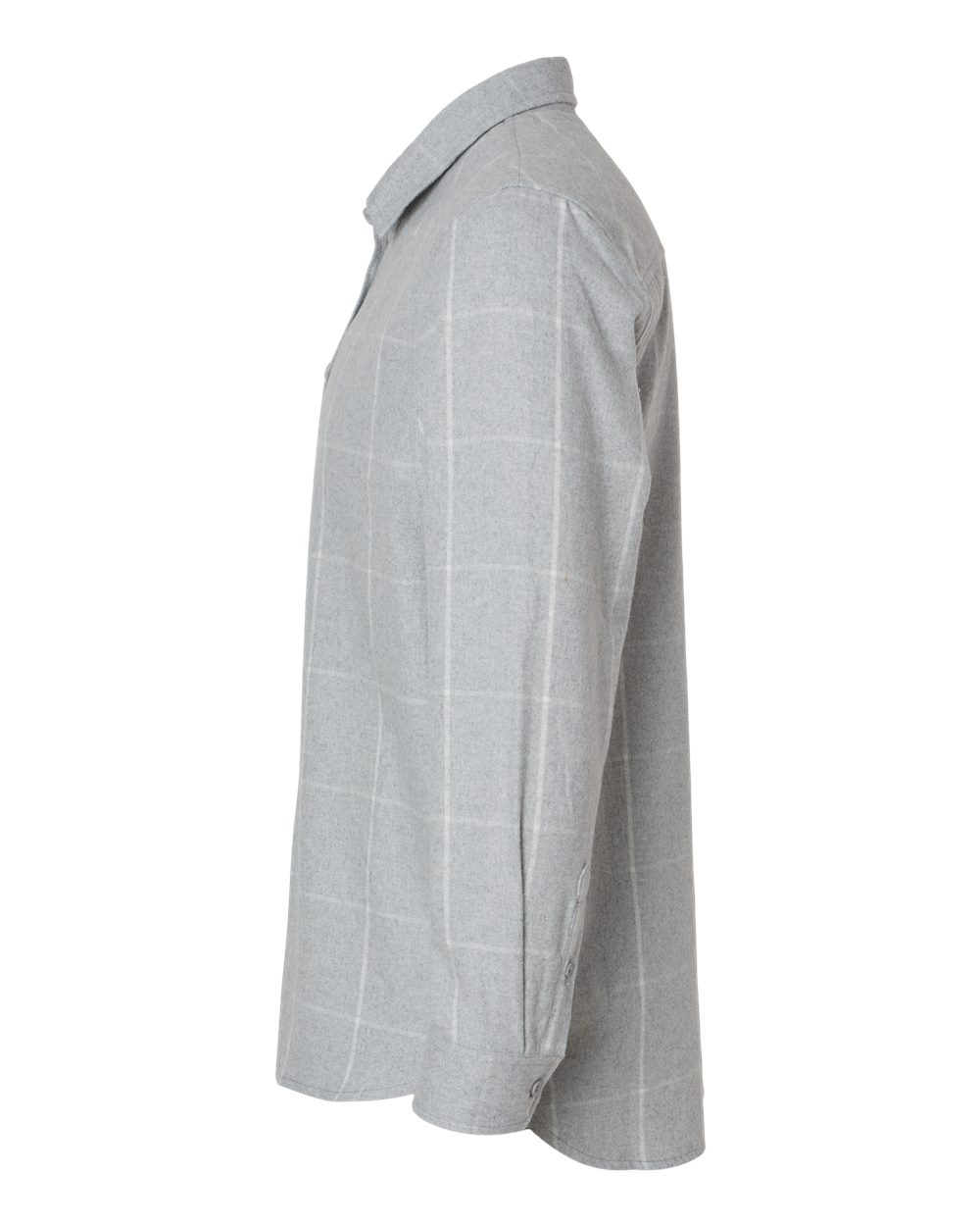 Left View of Grey/ White Women&#39;s Boyfriend Flannel - 5215