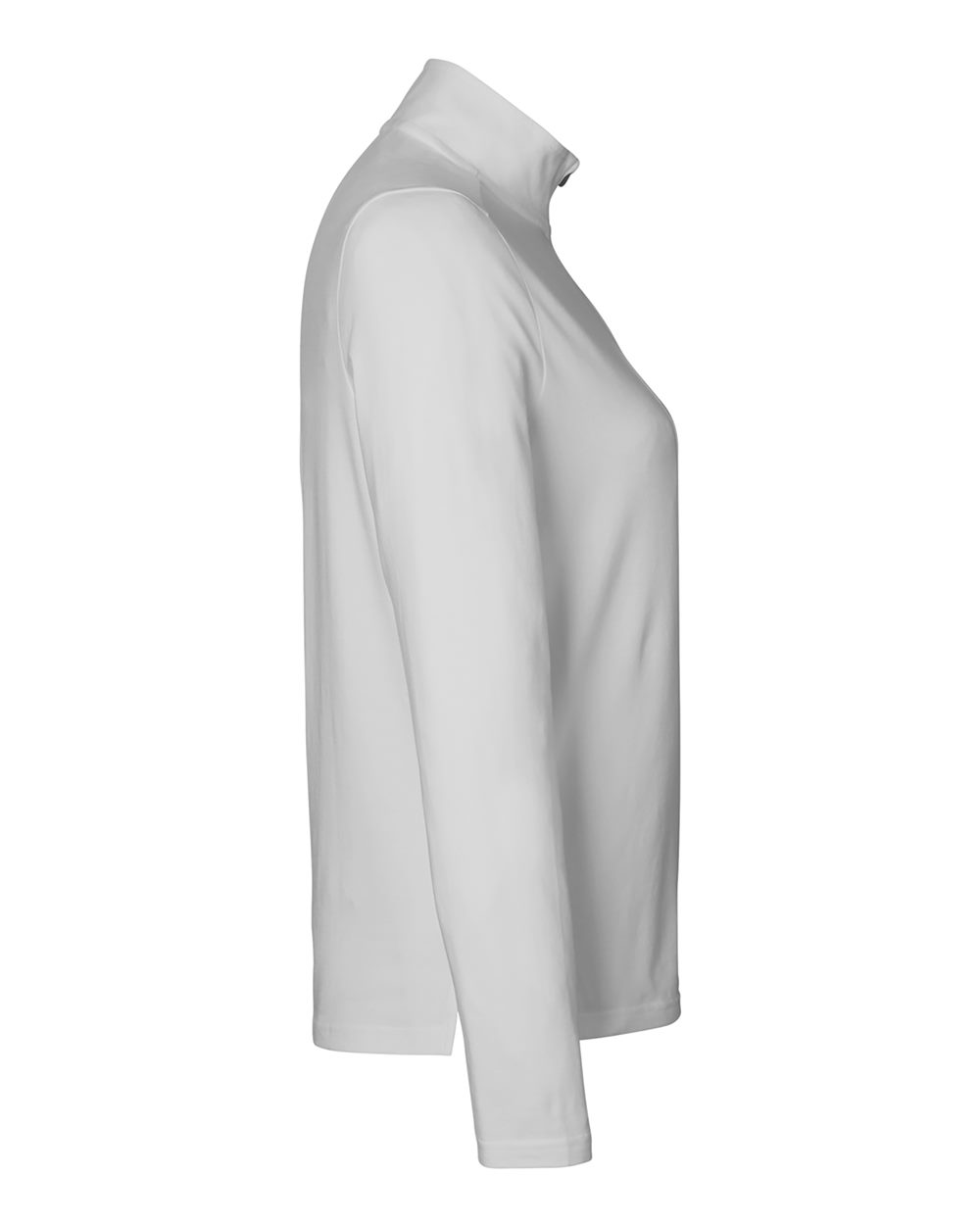 Rear View of Grey Women's Raleigh Stretch Quarter-Zip Pullover - DG425W
