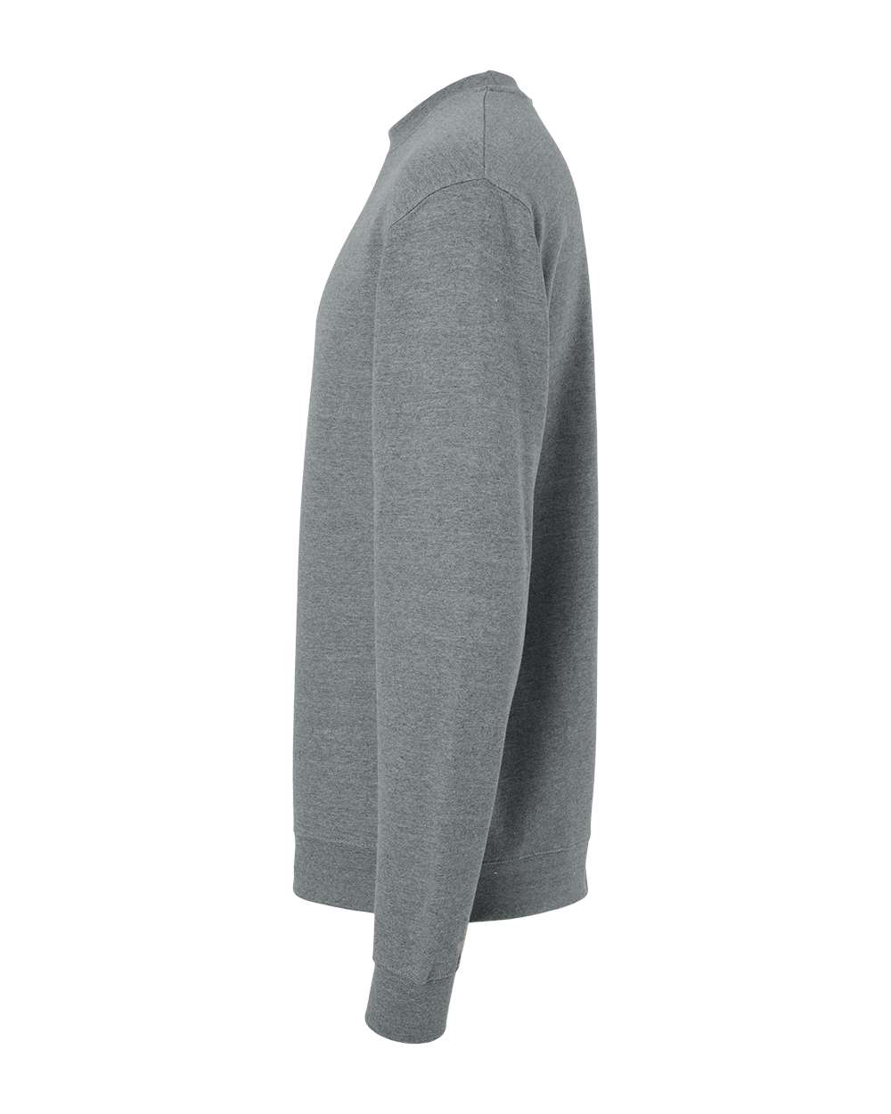 Left View of Gunmetal Heather Midweight Crewneck Sweatshirt - SS3000