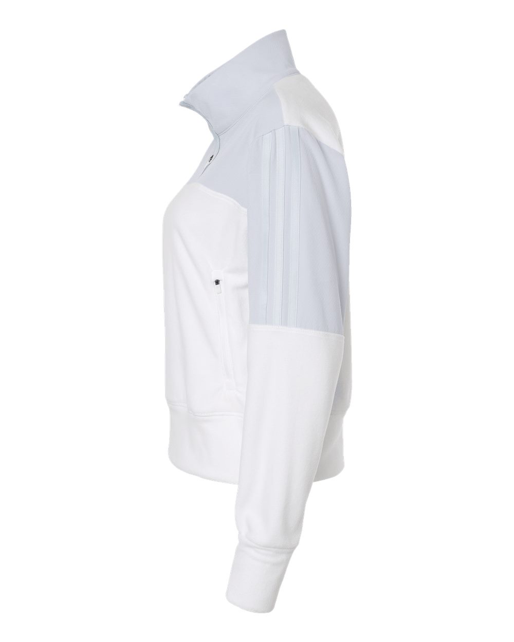 Left View of Halo Blue Women&#39;s Fleece Quarter-Zip Pullover - A601
