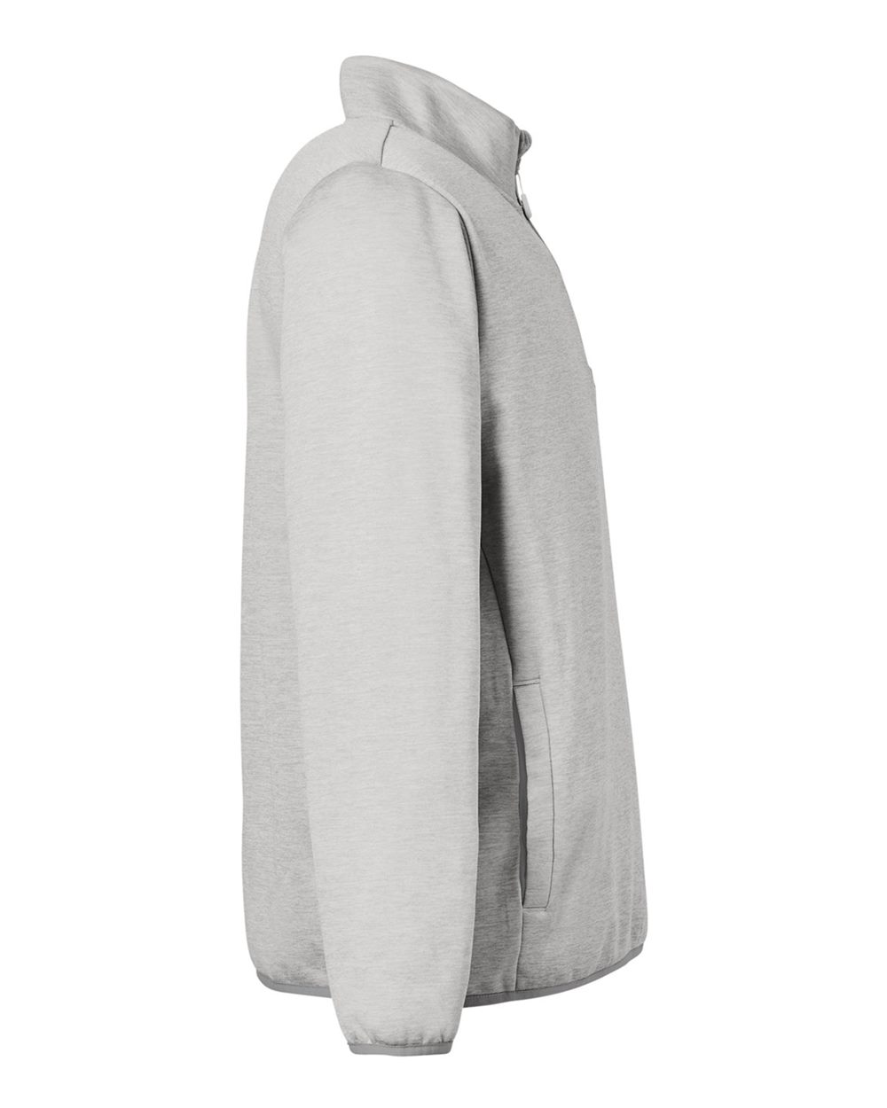 Rear View of Harbor Mist Heather Cold Front Quarter-Zip Pullover - H130098