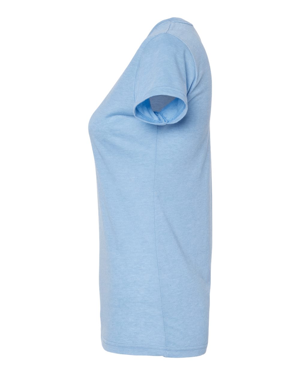 Left View of Heather Athletic Blue Women&#39;s Poly-Rich T-Shirt - 240