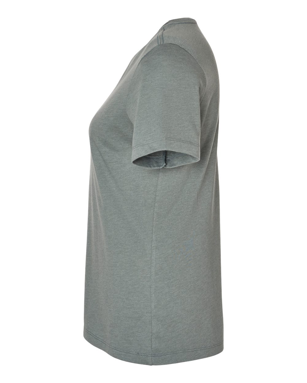 Left View of Heather Blue Storm Women’s Relaxed Fit Heather CVC Tee - 6400CVC