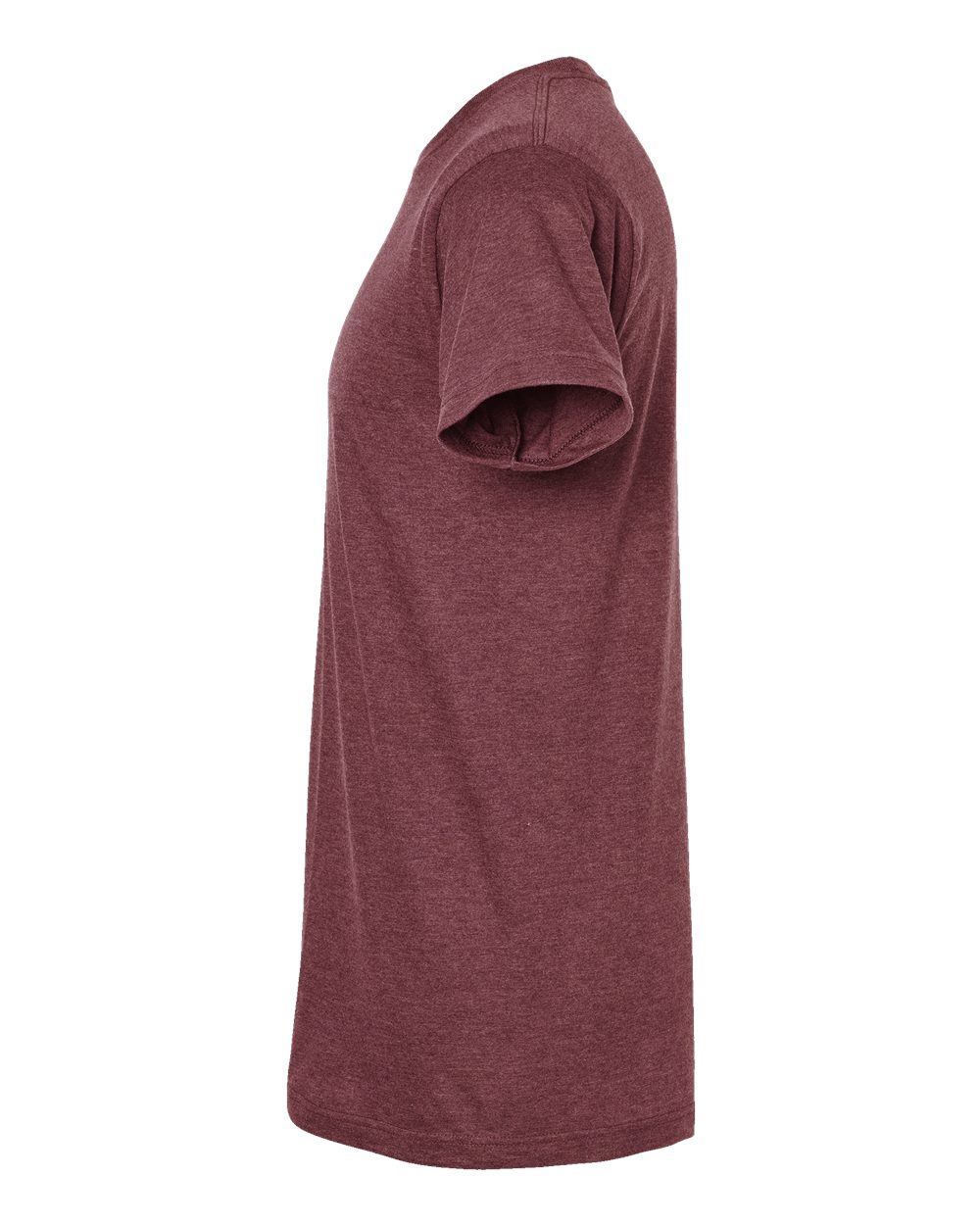 Left View of Heather Burgundy Fine Jersey T-Shirt - 202