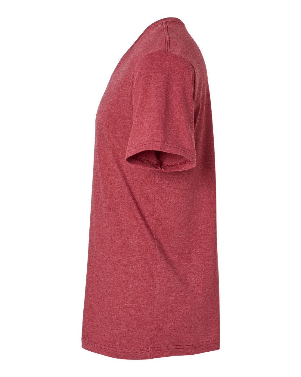 Left View of Heather Cardinal CVC V-Neck Tee - 2006CVC
