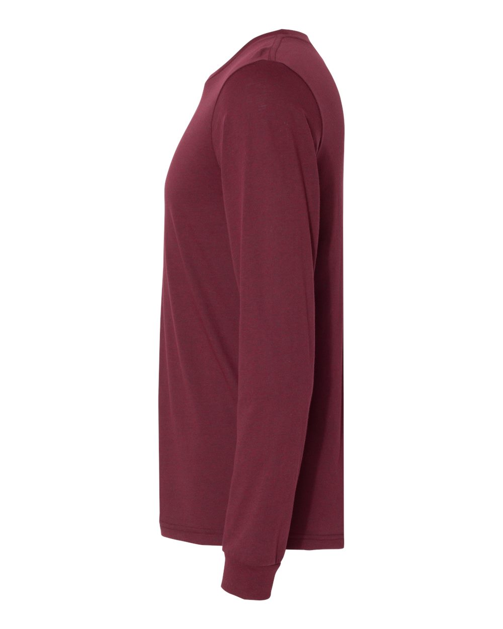 Left View of Heather Cardinal Heather CVC Long Sleeve Tee - 3501CVC