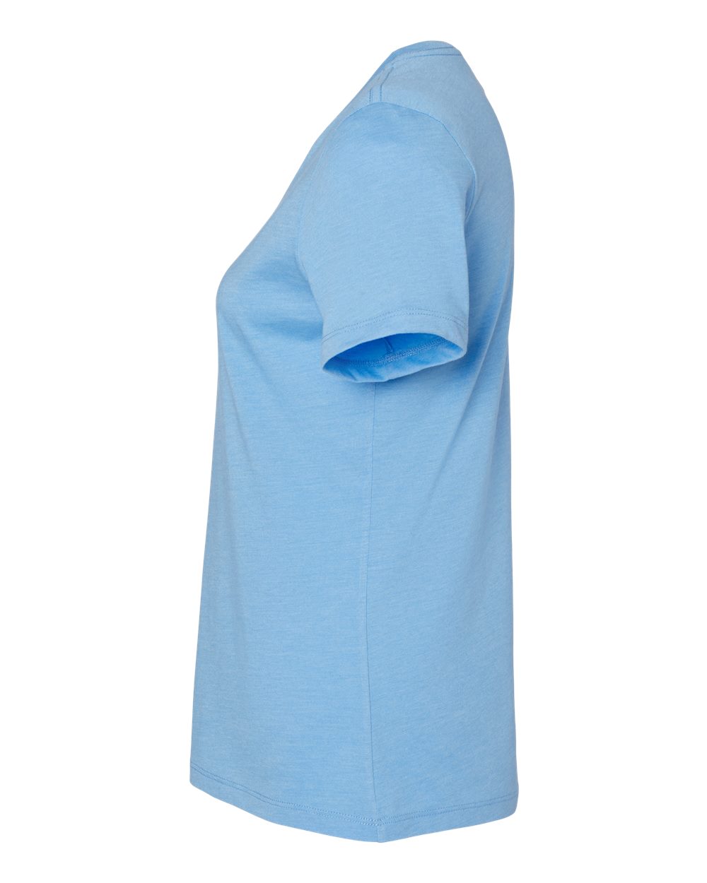Left View of Heather Carolina Blue Women’s Relaxed Fit Heather CVC Tee - 6400CVC