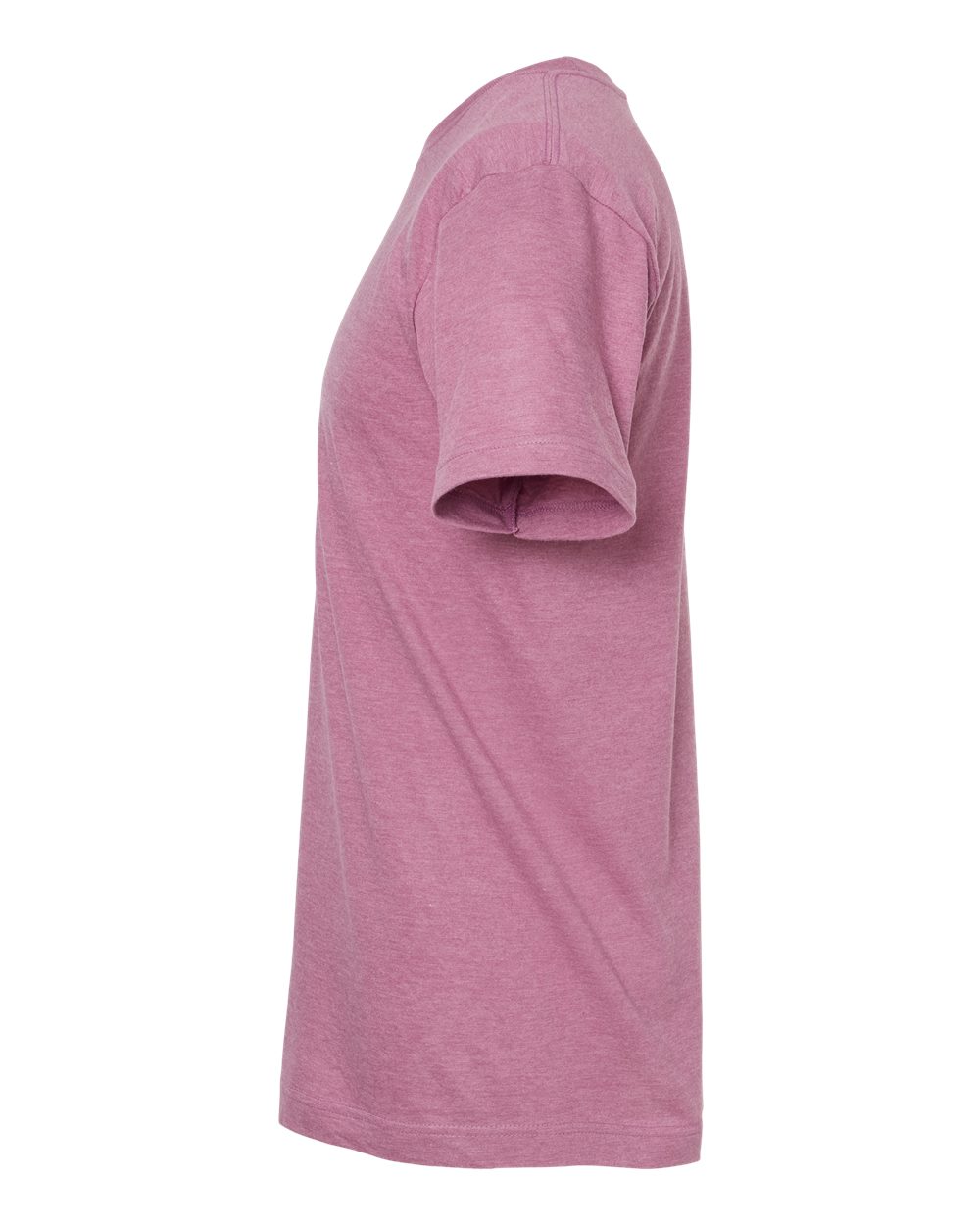 Left View of Heather Cassis Fine Jersey T-Shirt - 202