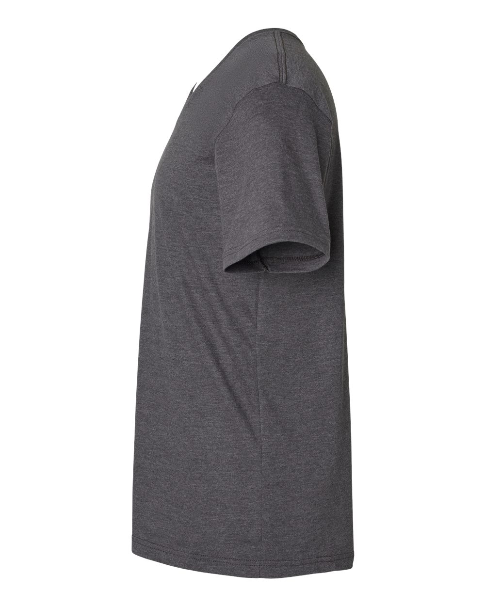 Left View of Heather Charcoal CVC V-Neck Tee - 2006CVC