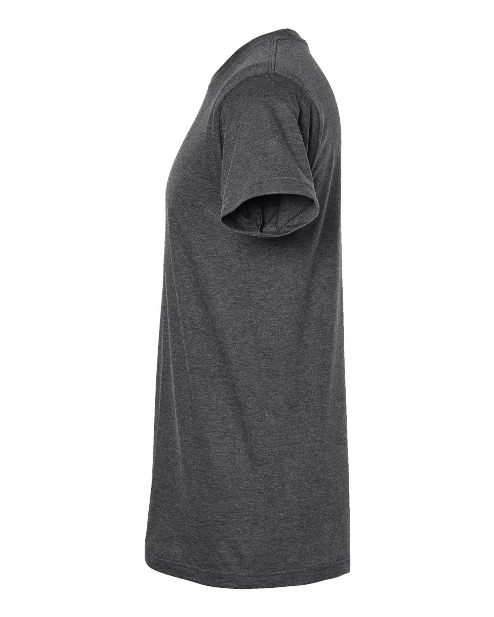 Left View of Heather Charcoal Fine Jersey T-Shirt - 202