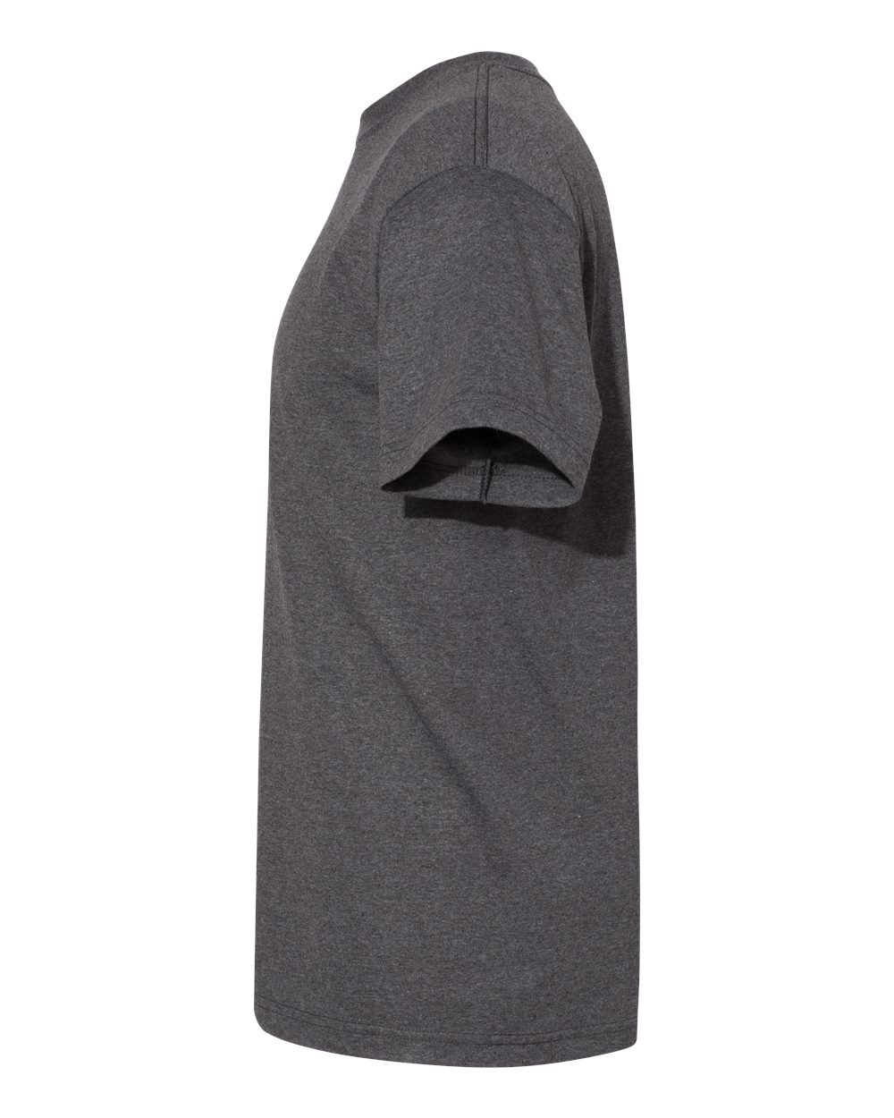 Left View of Heather Charcoal Heavyweight Cotton Tee - 1301
