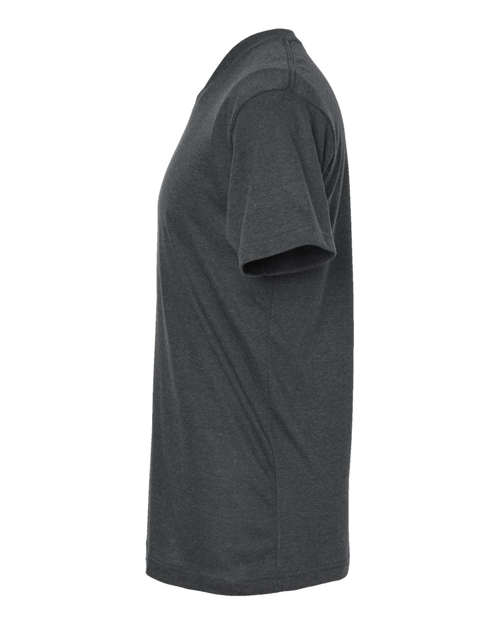 Left View of Heather Charcoal Poly-Rich V-Neck T-Shirt - 207