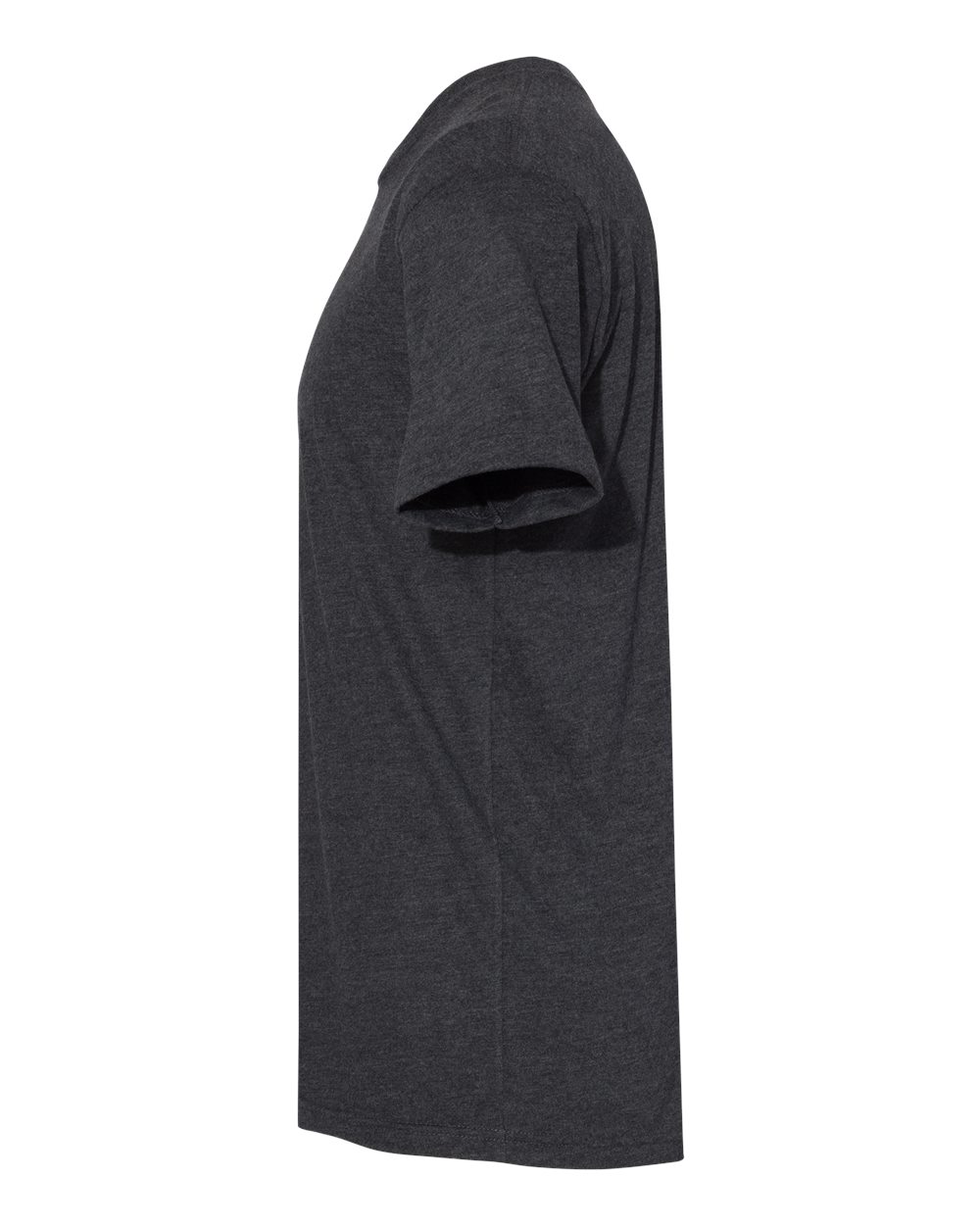 Left View of Heather Charcoal Sueded T-Shirt - 6410