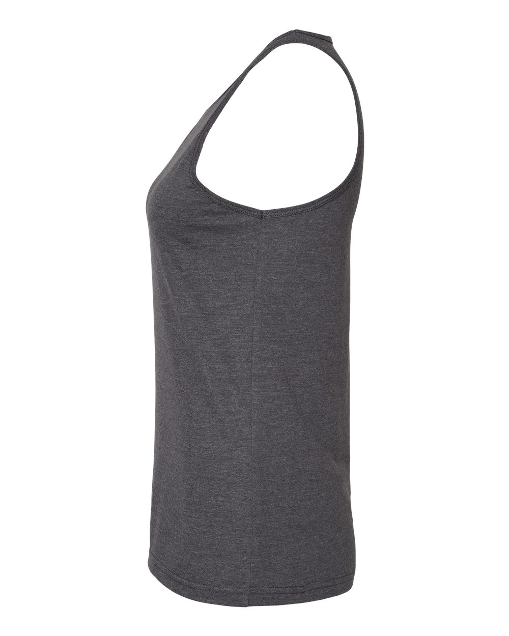Left View of Heather Charcoal Women's CVC Tank - 101CVC